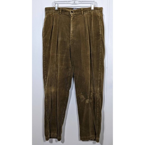 Polo Ralph Lauren Vintage Corduroy Andrew Pants Men's Size 38X32 Tan Brown - Picture 1 of 7